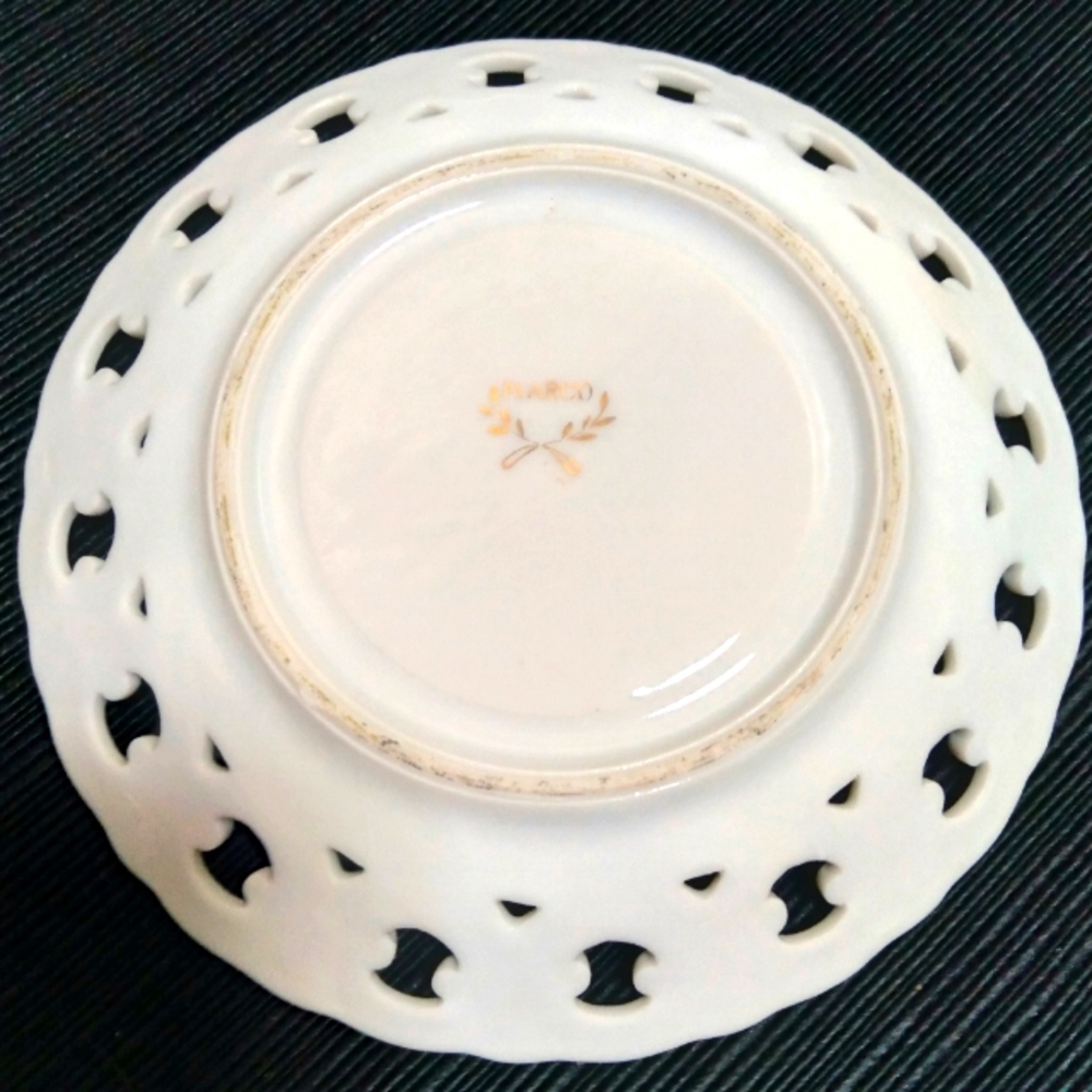 Vintage Reticulated Floral Saucer - Lusterware - Picture 2 of 3
